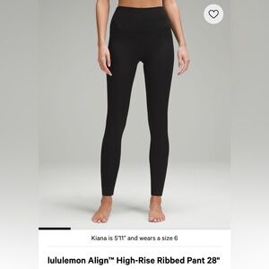 lululemon athletica High-Rise Ribbed Black Leggings